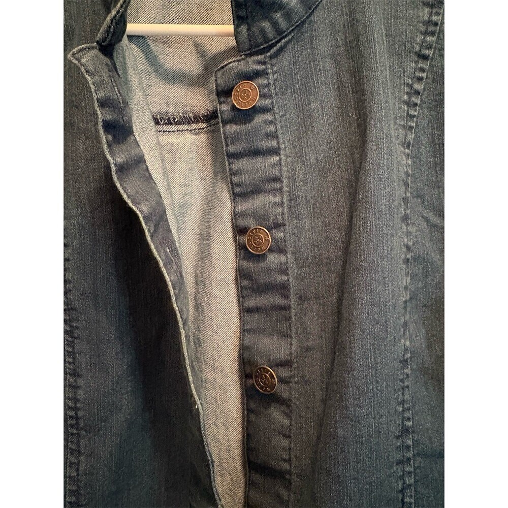 NorthStyle Denim Jacket Womens Size L Blue Lightweight Button Front - Picture 3 of 14